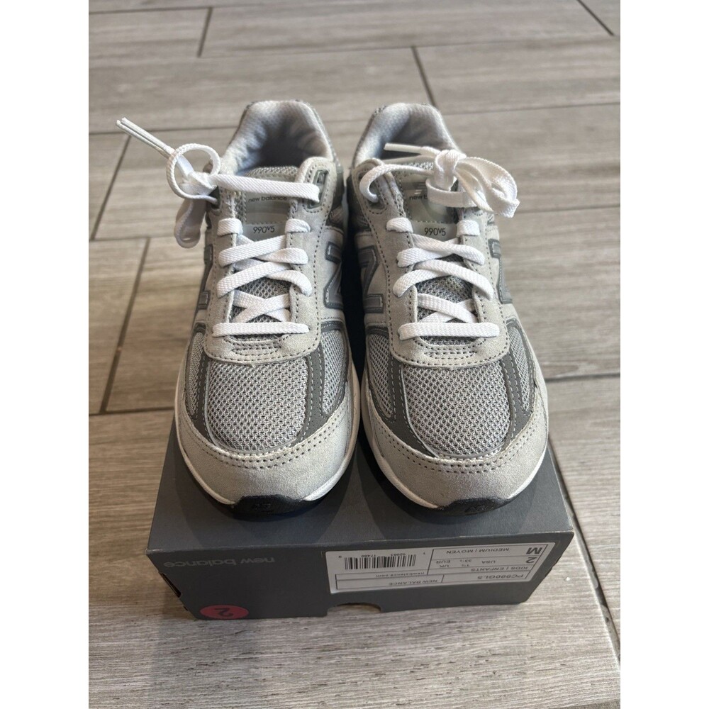 New Balance 990v5 Gray Little Kids Sneakers PC990GL5 Size 2